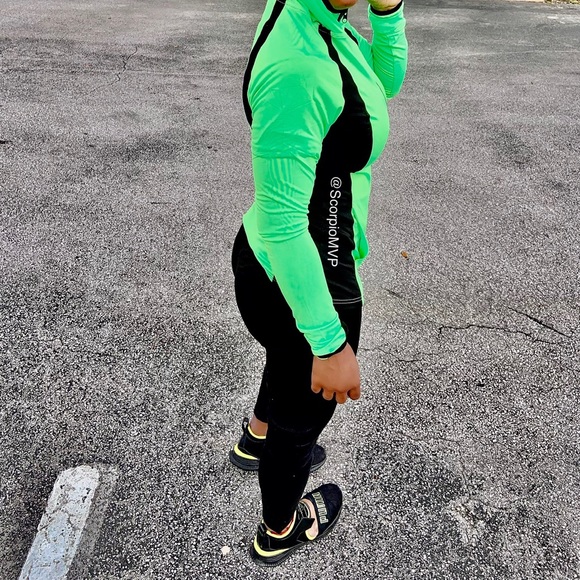 Trendy boutique Sweaters - 𝐍𝐄𝐎𝐍 Green Hoodie Jacket+Black Leggings